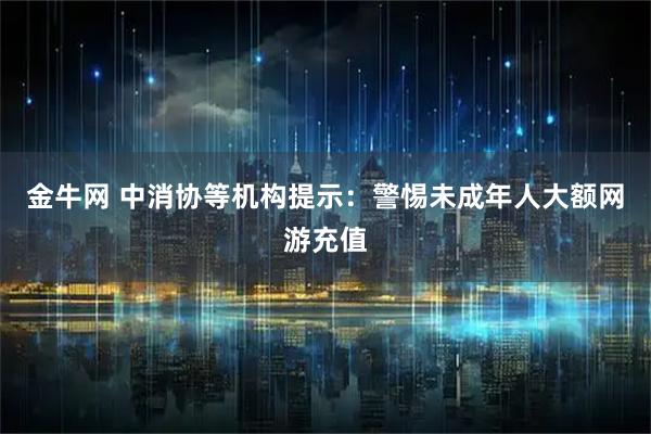 金牛网 中消协等机构提示：警惕未成年人大额网游充值