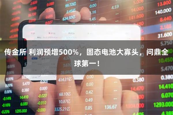 传金所 利润预增500%，固态电池大寡头，问鼎全球第一！