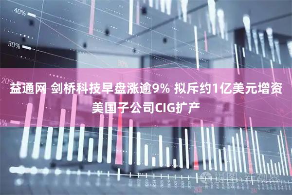 益通网 剑桥科技早盘涨逾9% 拟斥约1亿美元增资美国子公司CIG扩产